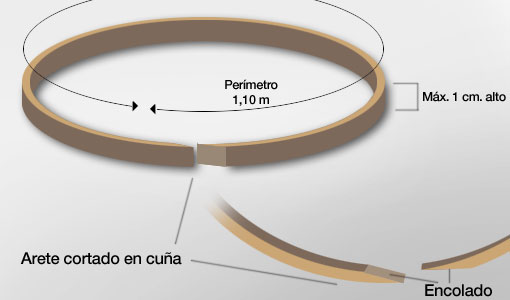 Arete cortado y listo para encolar.