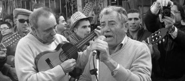 "El Banana" y José "de Paco" con los Aguilanderos de Barranda. Foto Jennifer Álvarez